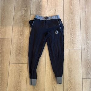 Black Jogger Sweatpants with Gray Waistband and Cuffs